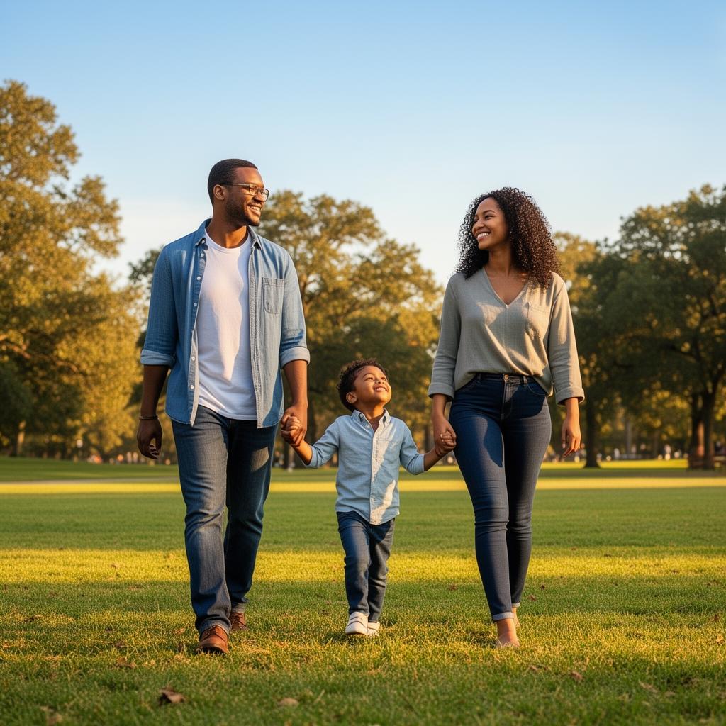 Co-parents communicating calmly