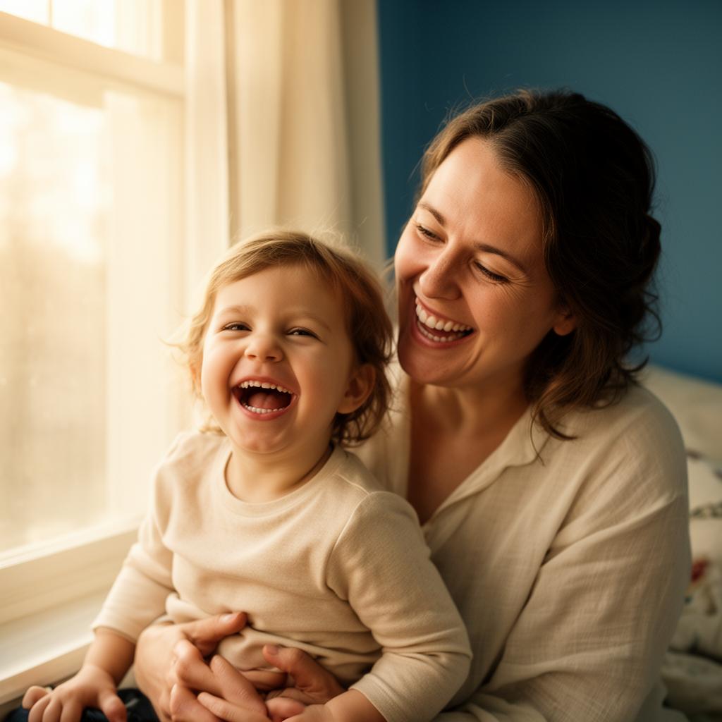 A parent and child sharing a warm moment